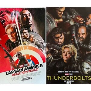 Captain America‎ &Thunderbolts 19x13 DOUBLE SIDED Official MOVIETHEATER Poster
